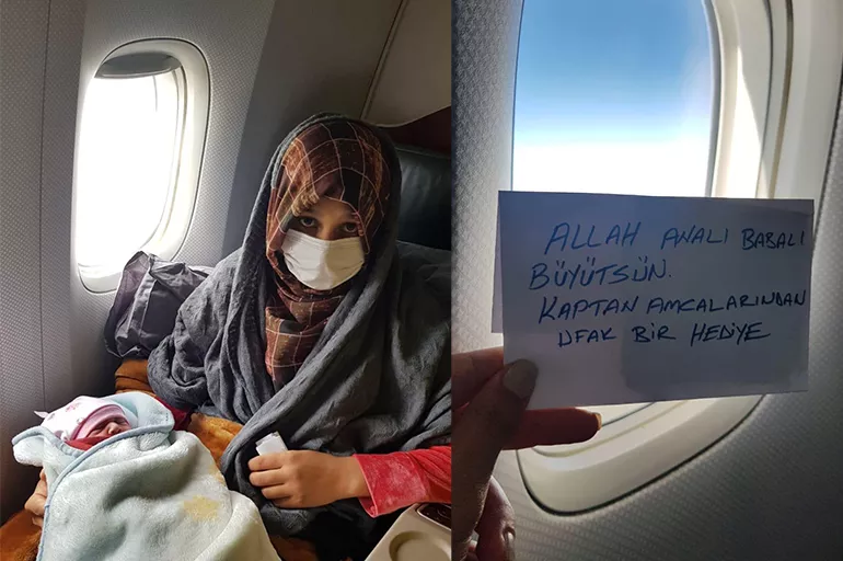 Afgan Havva bebek, THY'nin tahliye uçağında dünyaya merhaba dedi