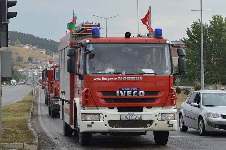 Azerbaycanlı destek konvoyu Havza'da böyle karşılandı