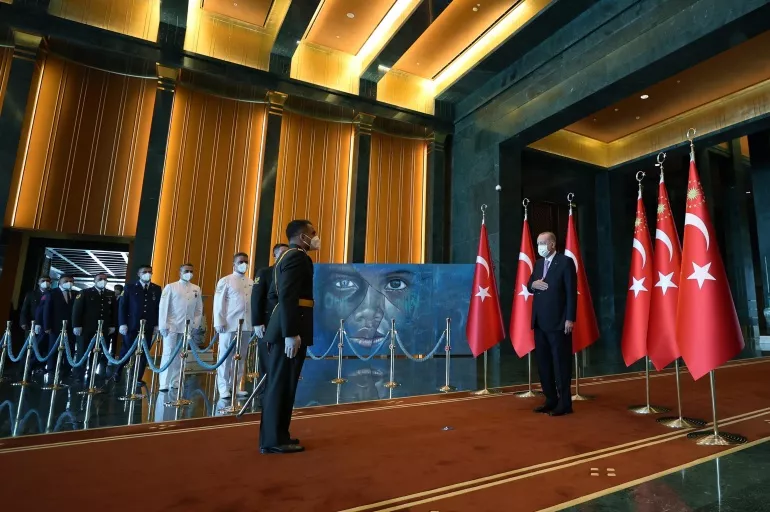 Erdoğan 30 Ağustos tebriklerini kabul etti! İşte Külliye'de dikkat çeken tablo