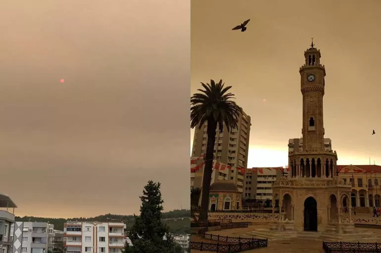 İzmir ve Çanakkale'de gökyüzü görüntüleri vatandaşları korkuttu
