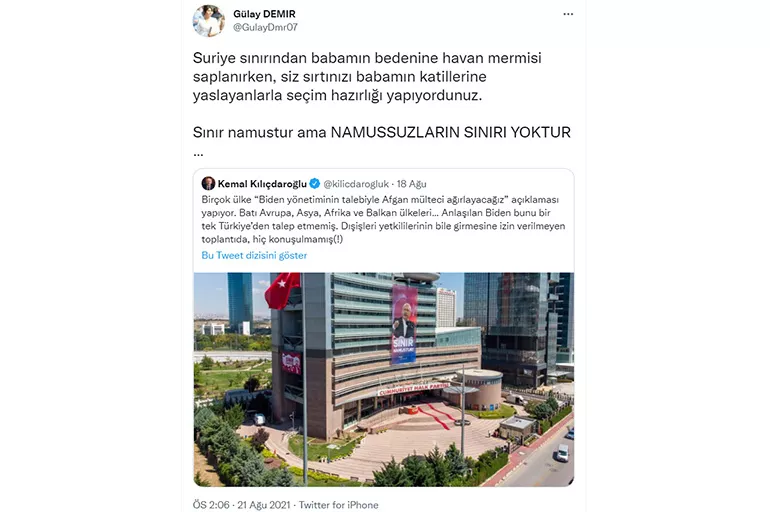 Şehit kızından Kılıçdaroğlu'na sert ifadeler: Namussuzların sınırı yoktur