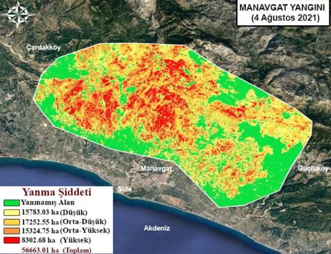 Termal uydu kameraları kanıtladı! Türkiye tarihinin en büyük yangını!