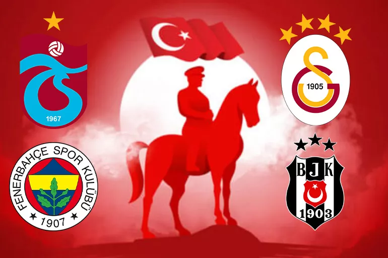 Dört büyüklerden Cumhuriyer Bayramı mesajı! Fenerbahçe Trabzonspor Galatasaray Beşiktaş...