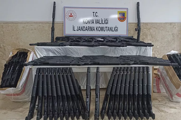 Konya'da usulsüz olarak üretilen150 pompalı av tüfeği ele geçirildi