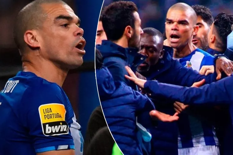 Beşiktaş'ın eski yıldızı Pepe yine rahat durmadı! Porto-Sporting maçında saha karıştı, 5 kırmızı kart çıktı