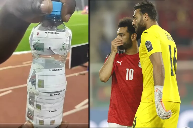 Afrika Kupası finalinden inanılmaz anlar! Mısırlı kaleci Gabaski'nin şu şişesi 'yok artık' dedirtti