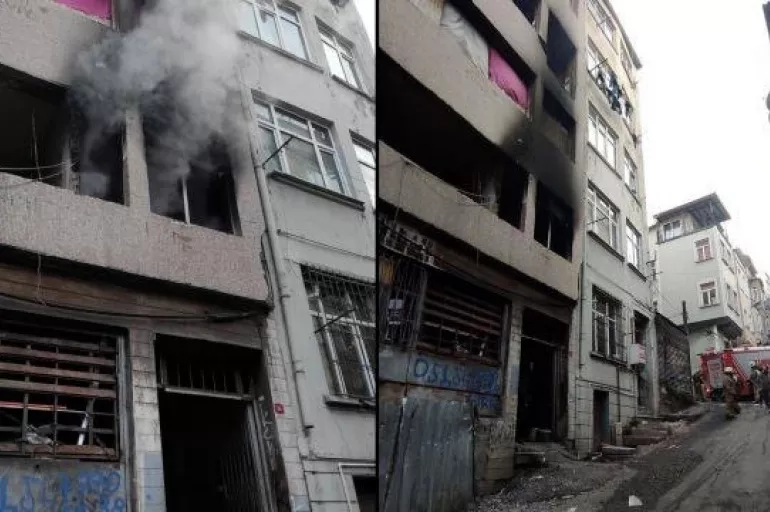 İstanbul'da alevler binayı sardı! Yangına uyurken yakalandılar