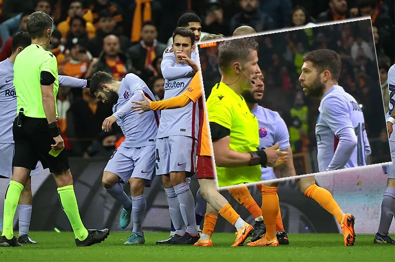 Jordi Alba, hakemi tehdit etti! Galatasaray - Barcelona maçında taraftarları çıldırtmıştı