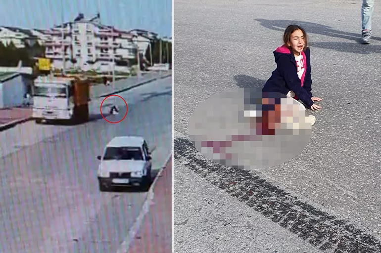 Kendisine saldıran başıboş sokak köpeklerinden kaçarken kamyonun altında kalan küçük kız ağır yaralandı