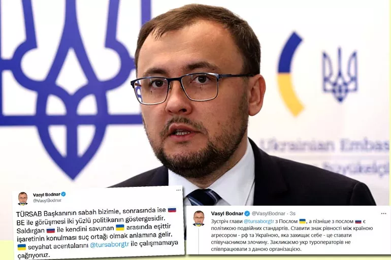 Ukrayna büyükelçisi haddini aştı! TÜRSAB Başkanı'na ayar vermeye kalkınca vatandaşın hışmına uğradı