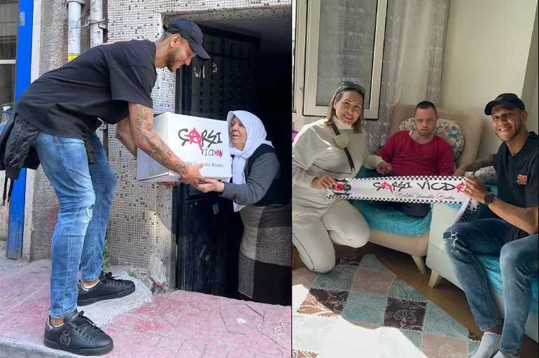 Beşiktaşlı Josef de Souza, İstanbul sokaklarında Ramazan kolisi dağıttı