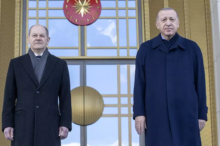 Cumhurbaşkanı Erdoğan Almanya Başbakanı Olaf Scholz ile görüştü