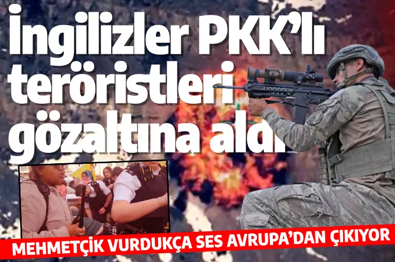 Pençe Kilit canlarını fena yaktı! İngiltere'de sokağa inen PKK'lı teröristlere İngiliz polisi ters kelepçe taktı