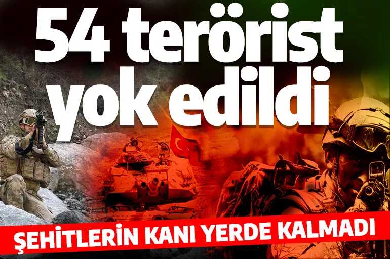 Son dakika! PKK'ya ağır darbe: 54 terörist etkisiz hale getirildi