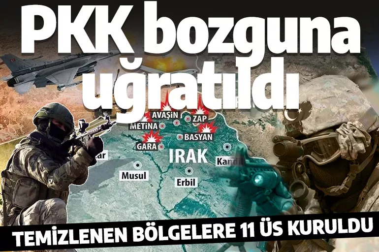 TSK'dan hakim noktalara 11 üs! PKK bozguna uğratıldı