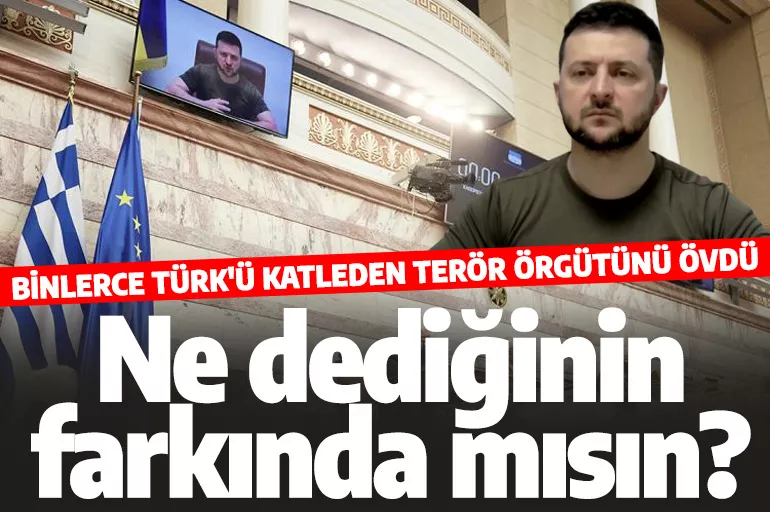 Zelenski'den tepki çeken sözler! Binlerce Türkü katleden terör örgütüne övgü