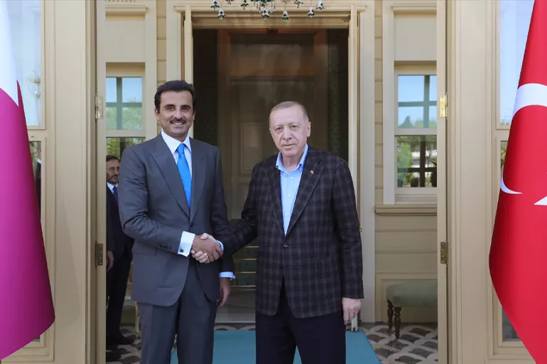 Cumhurbaşkanı Erdoğan Katar Emiri Al Sani'yi kabul etti! İkili ilişkiler görüşüldü