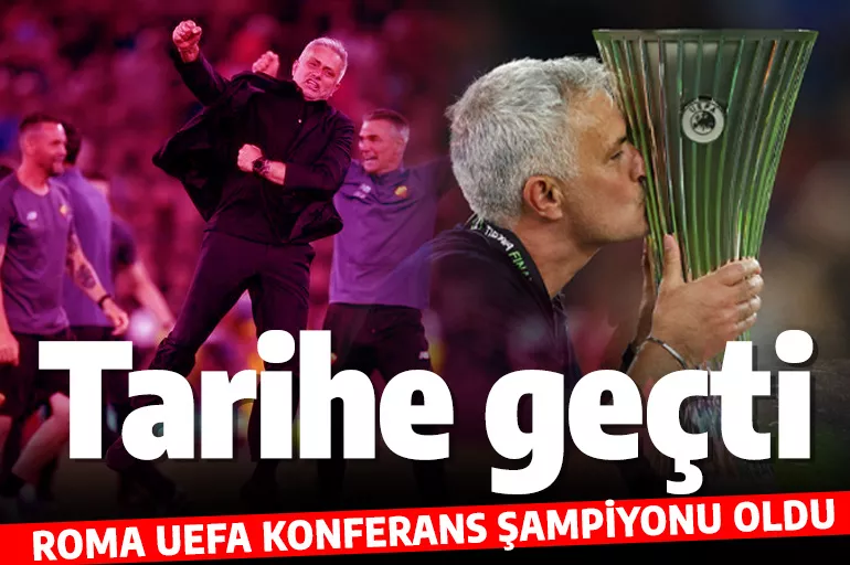 Mourinho tarih yazdı! Roma Konferans Ligi şampiyonu oldu