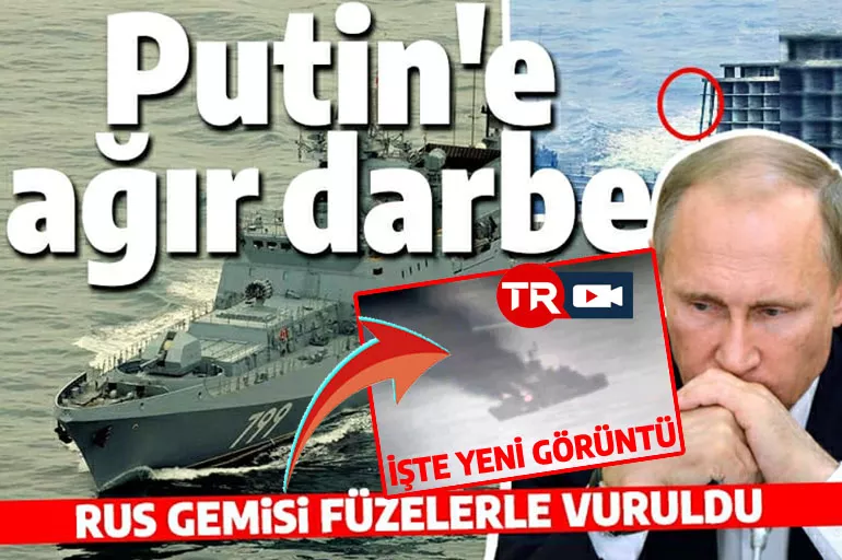 Rus fırkateyni Amiral Makarov denizin ortasında yanıyor! Akıbeti Moskova muhribine benzeyecek