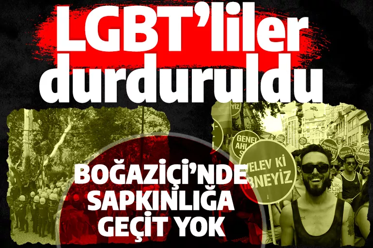 Sapkın LGBT'liler Boğaziçi Üniversitesi'ne girmek istedi! Çevik Kuvvet engelledi... LGBT'liler küfürler savurdu