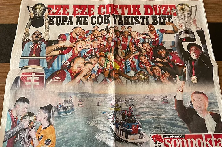 Trabzon yerel basını şampiyonluğu böyle kutladı: Eze eze çıktık düze!