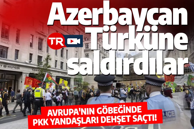 Avrupa'nın göbeğinde PKK yandaşları dehşet saçtı!  Azerbaycan Türküne saldırdılar