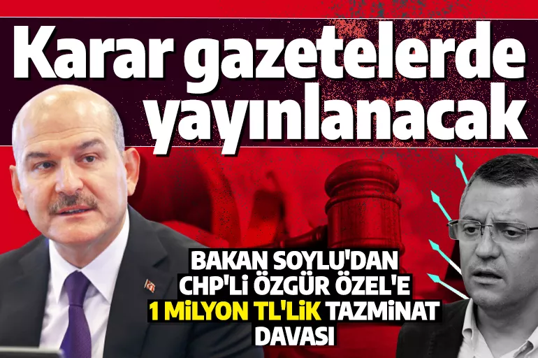 Bakan Soylu'dan CHP'li Özel'e tazminat davası! Karar gazetelerde yayınlanacak
