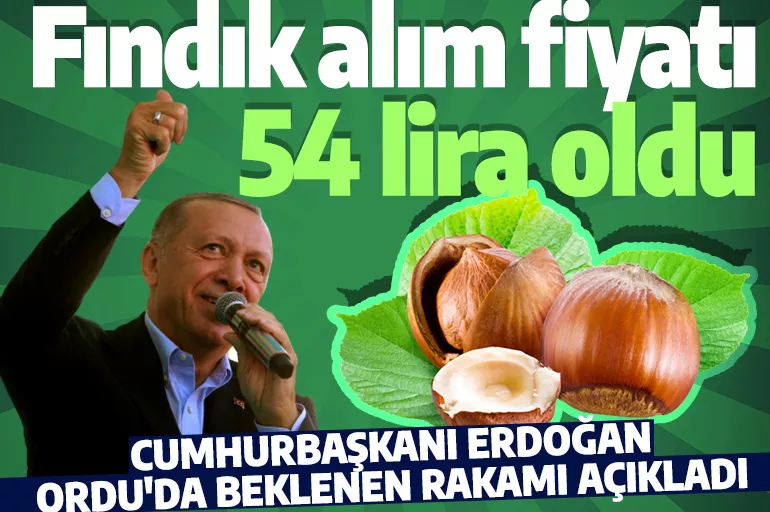 Cumhurbaşkanı Erdoğan fındık alım fiyatını açıkladı!