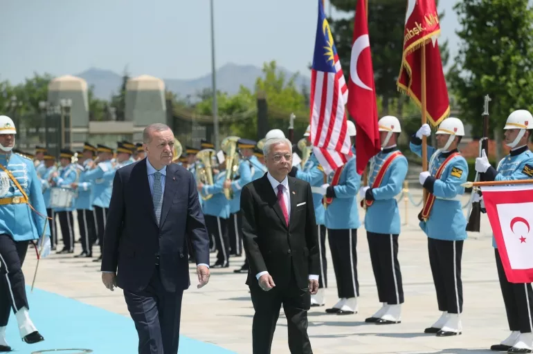 Cumhurbaşkanı Erdoğan Malezya Başbakanı Yakub'u resmi törenle karşıladı