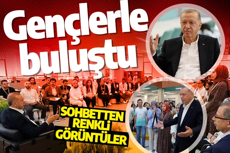 Cumhurbaşkanı Erdoğan, gençlerle buluştu: Sohbetten renkli görüntüler