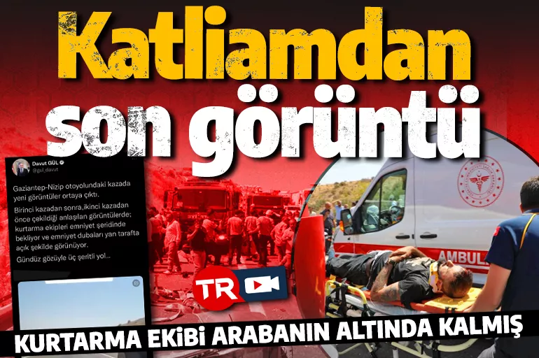 Vali Gül Gaziantep'teki kazanın son görüntüsünü paylaştı! Kurtarma ekibi arabanın altında kalmış