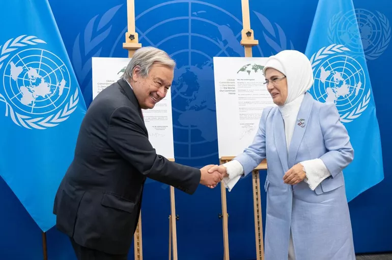 BM Genel Sekreteri Guterres'ten Emine Erdoğan'a 'sıfır atık' teşekkürü