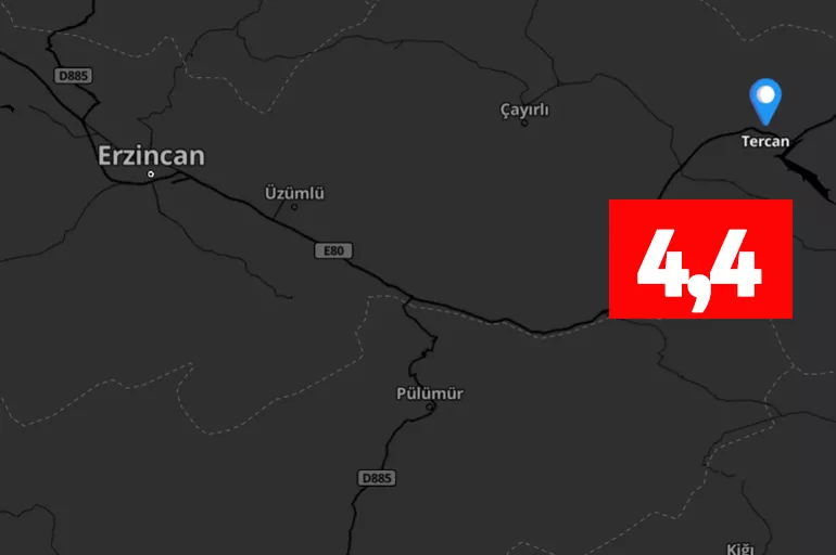 Erzincan'da deprem! 4,4 ile sarsıldı