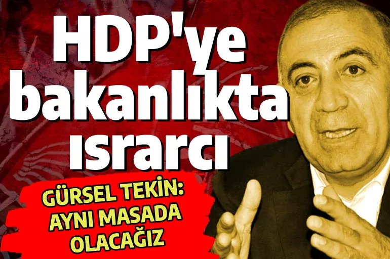 Gürsel Tekin HDP'ye bakanlıkta ısrarcı: Yasamada olanlar yürütmede de olabilir