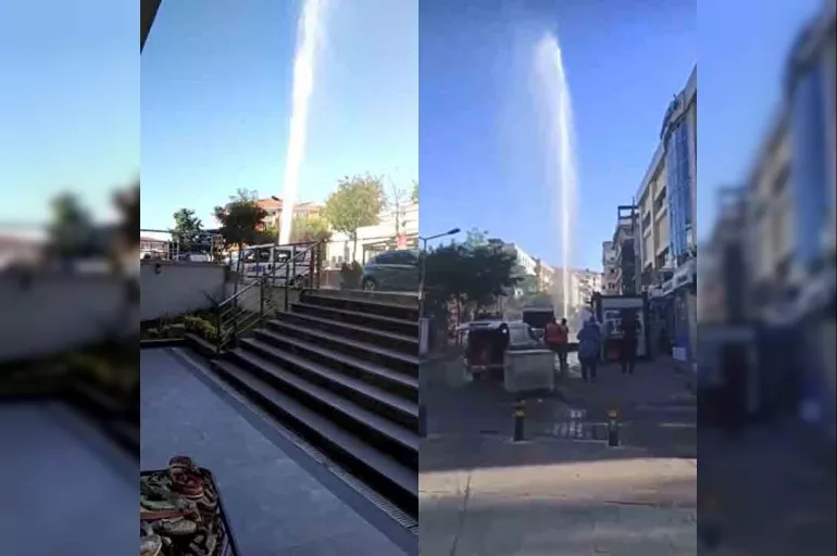 Maltepe'de İSKİ su borusunu patlattı! Cadde sular içinde kaldı