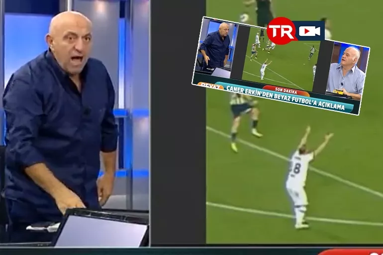 Ahmet Çakar'a sinirlenen Sinan Engin canlı yayında bardak fırlattı! Beyaz Futbol'da gergin anlar!