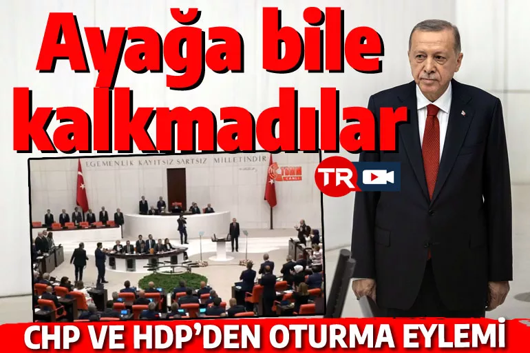CHP ve HDP'li vekillerden oturma eylemi: Milli marşı duyana kadar ayağa kalkmadılar
