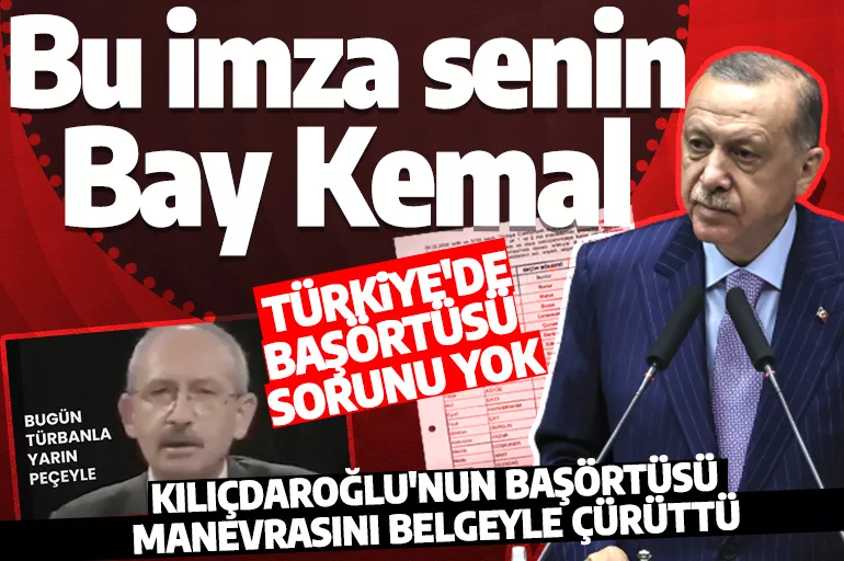 Cumhurbaşkanı Erdoğan'dan Kılıçdaroğlu'nun başörtüsü ikiyüzlülüğüne videolu kanıt! 'Türkiye'de başörtüsü sorunu yok'