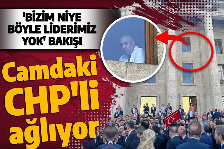 Cumhurbaşkanı Erdoğan'ı camdan izleyen CHP'li Engin Özkoç'un yüz ifadesi olay oldu