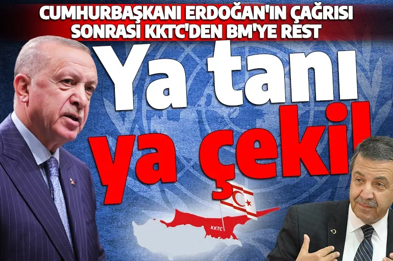 Cumhurbaşkanı Erdoğan'ın çağrısının ardından KKTC'den BM'ye rest! 'Ya tanı ya askerlerini çek'