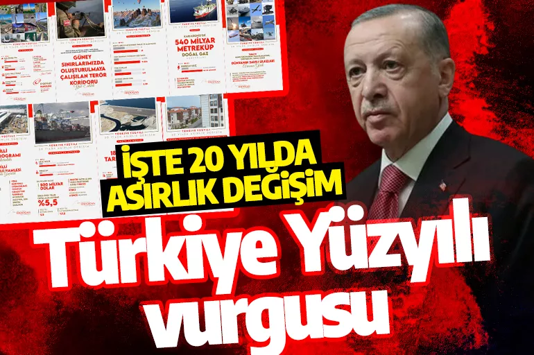 Erdoğan'dan Türkiye Yüzyılı vurgusu: İşte 20 yılda asırlık değişim