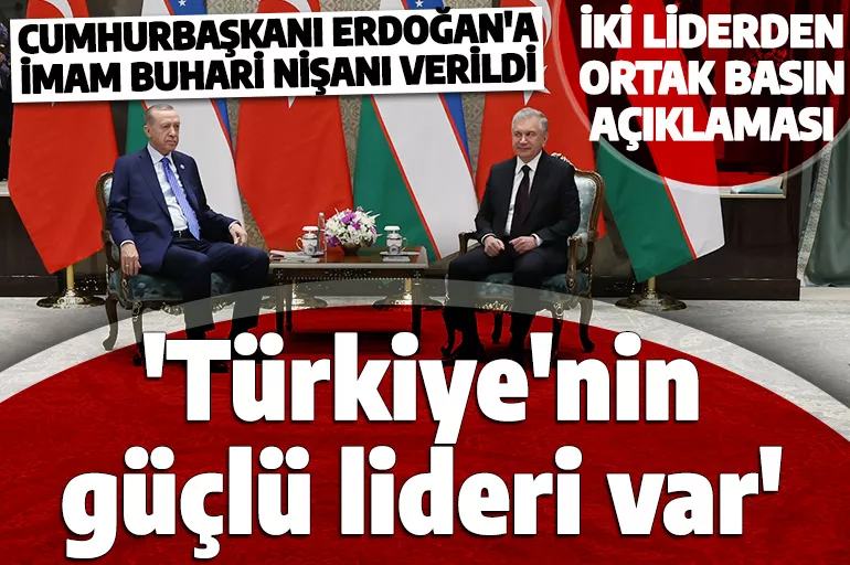 Cumhurbaşkanı Erdoğan ile Özbekistan Mirziyayev'den ortak basın açıklaması! 'İlişkilerimizi ileri seviyelere taşıyacağız'