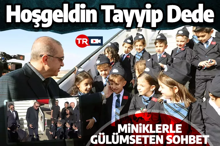Cumhurbaşkanı Erdoğan'ın minik kondüktörlerle gülümseten sohbeti