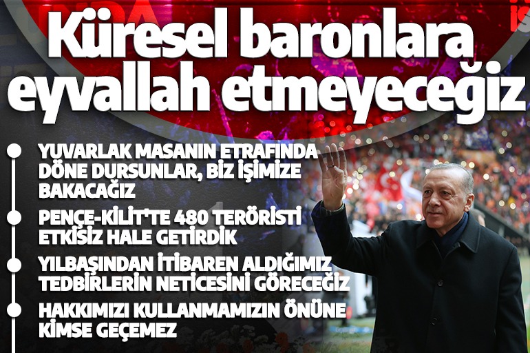 Cumhurbaşkanı Erdoğan: Küresel baronlara, emperyalist çetelere eyvallah etmeyeceğiz