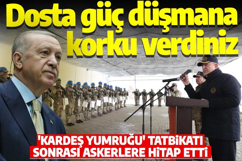 Cumhurbaşkanı Erdoğan ortak tatbikat sonrası askerlere hitap etti: Dostlarımıza güç düşmanlara korku verdiniz