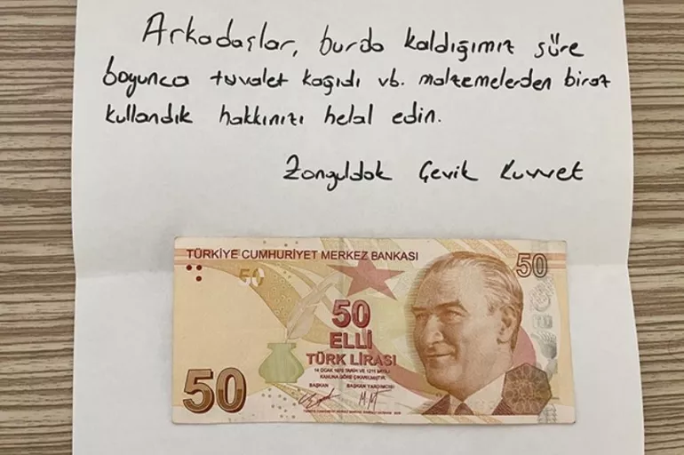 İşte Türk polisi! Düzce'ye gelen çevik kuvvet ekipleri konakladığı yurtlarda öğrencilere para bırakıp helallik istedi