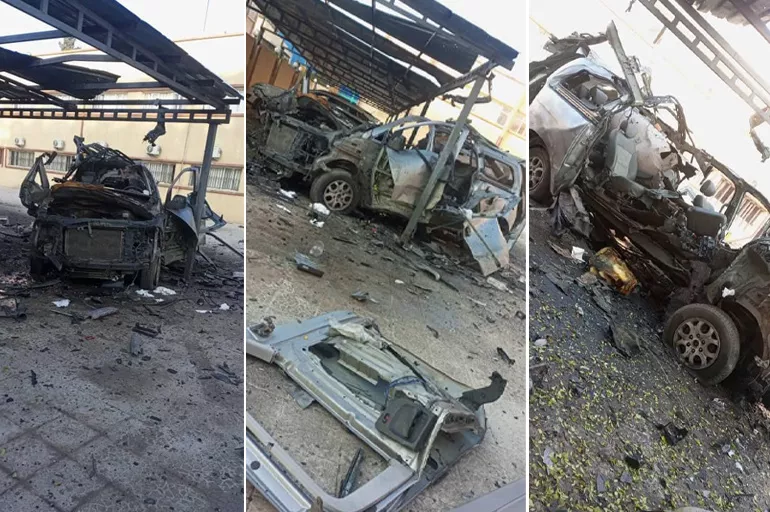Suriye'de PKK'lı teröristleri taşıyan araç havaya uçuruldu