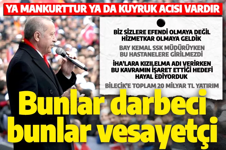 Cumhurbaşkanı Erdoğan, Bilecik Toplu Açılış Töreni'nde konuştu! CHP'ye tepki: Bunlar darbeci, bunlar vesayetçi