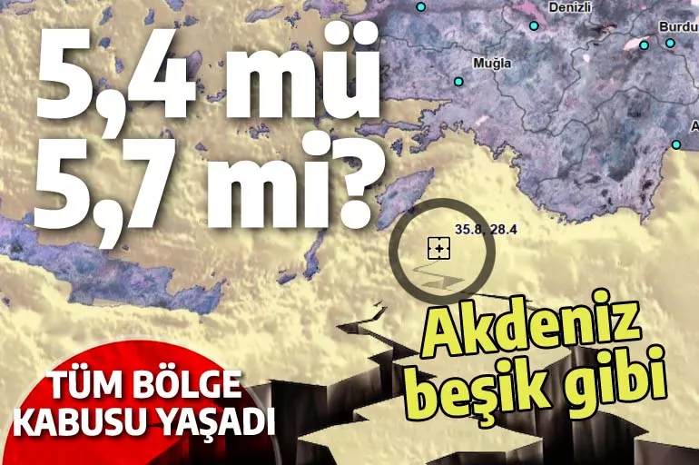 Muğla, Aydın, İzmir ve Antalya depremle sarsıldı! AFAD depremin büyüklüğünü 5,4 olarak duyurdu