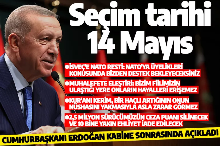 Son dakika: Seçim tarihi kesinleşti! Cumhurbaşkanı Erdoğan açıkladı